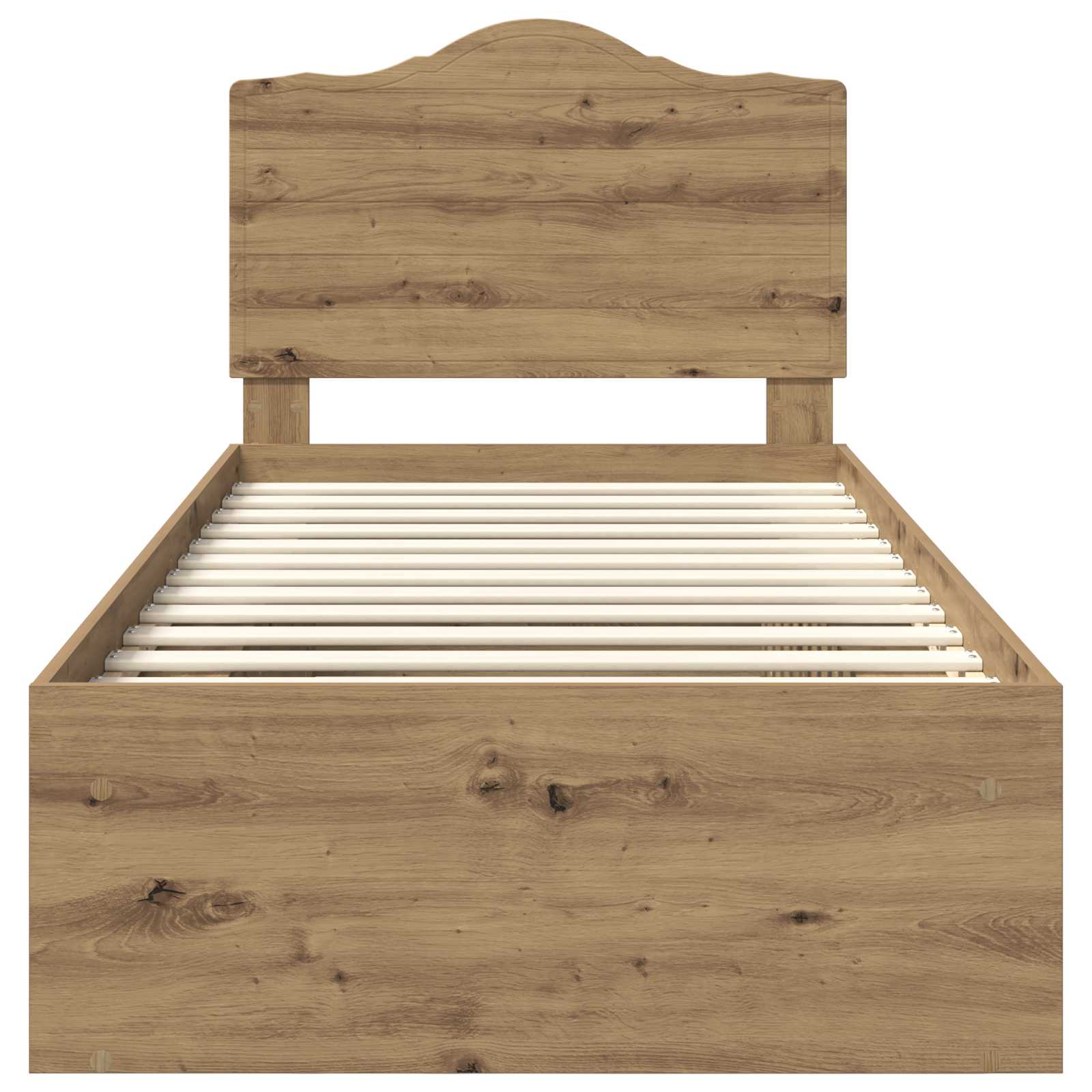 Sängram med huvudgavel Artisan Ek 100 x 200 cm Massiv furu