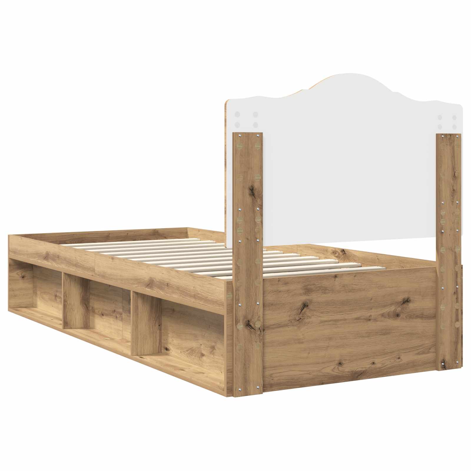 Sängram med huvudgavel Artisan Ek 90 x 200 cm Massiv furu