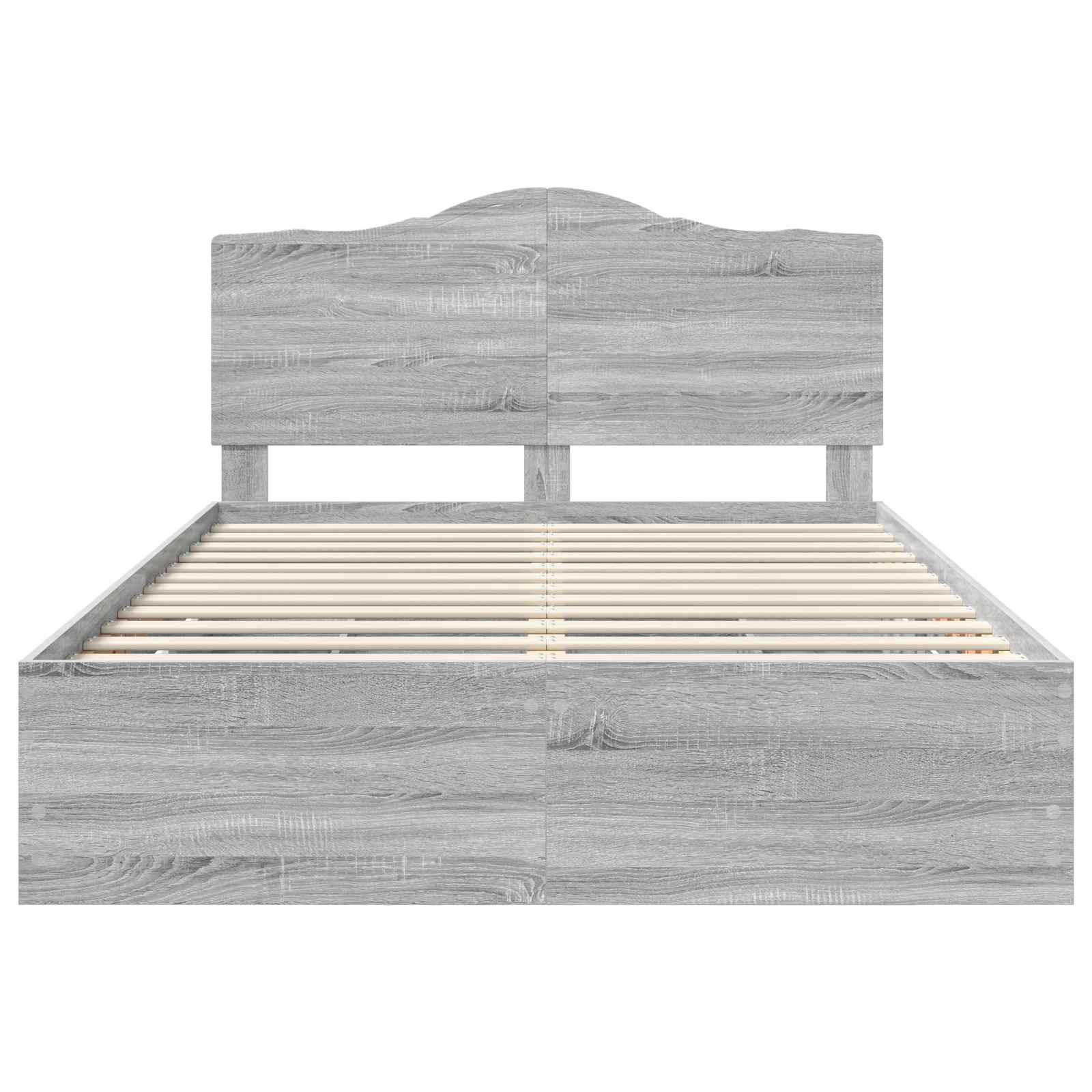 Sängram med låda Grå Sonoma 150 x 200 cm Ingenjörsträ