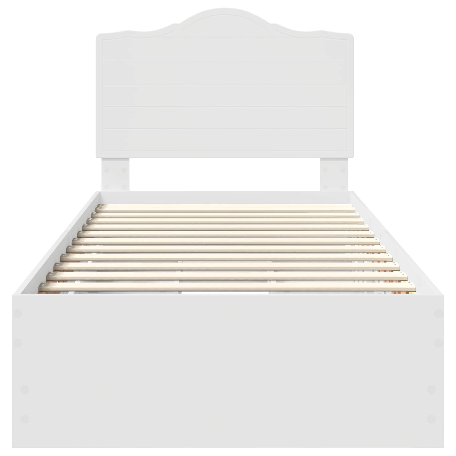 Sängram med låda med huvudgavel Vit 98,5 x 200 cm Ingenjörsträ