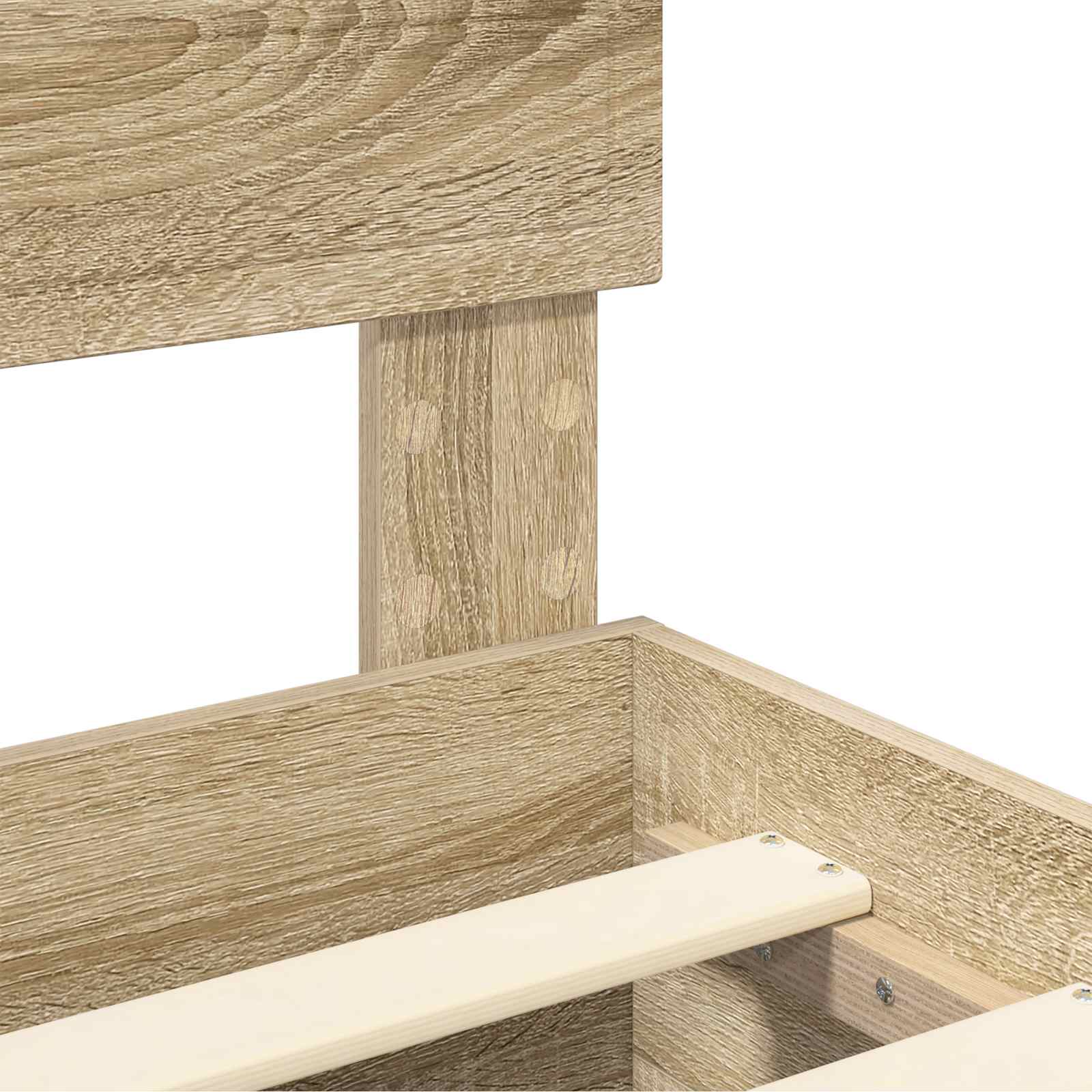 Sängram med huvudgavel Sonoma-ek 200 x 200 cm Konstruerat trä