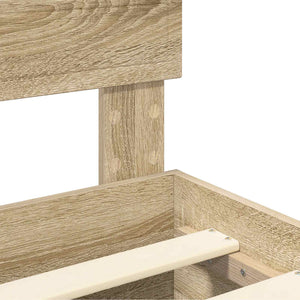 Sängram med huvudgavel Sonoma-ek 200 x 200 cm Konstruerat trä