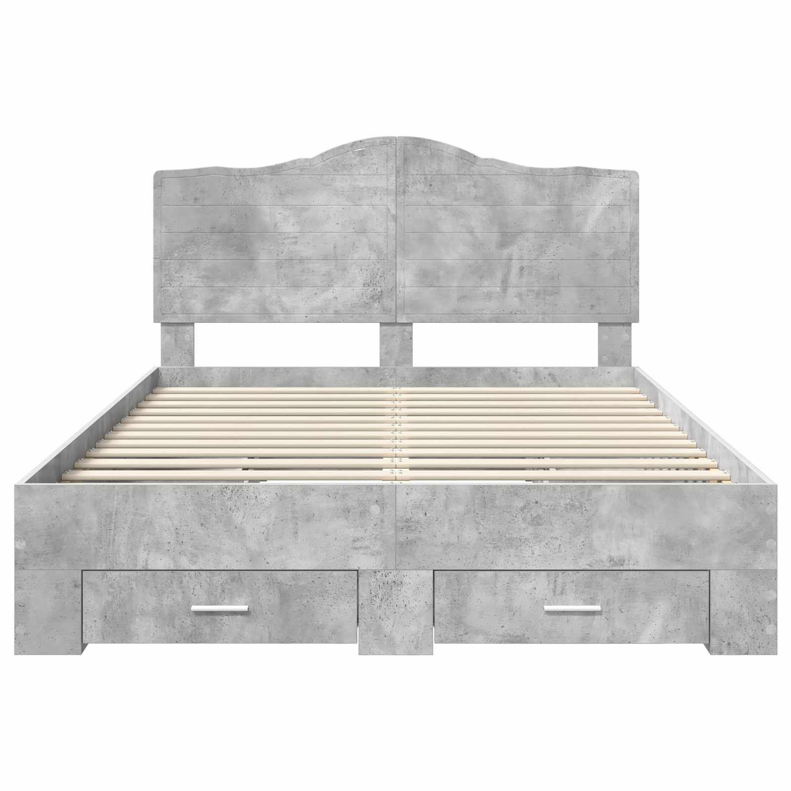 Sängram med huvudgavel Betonggrå 140 x 190 cm Konstruerat trä