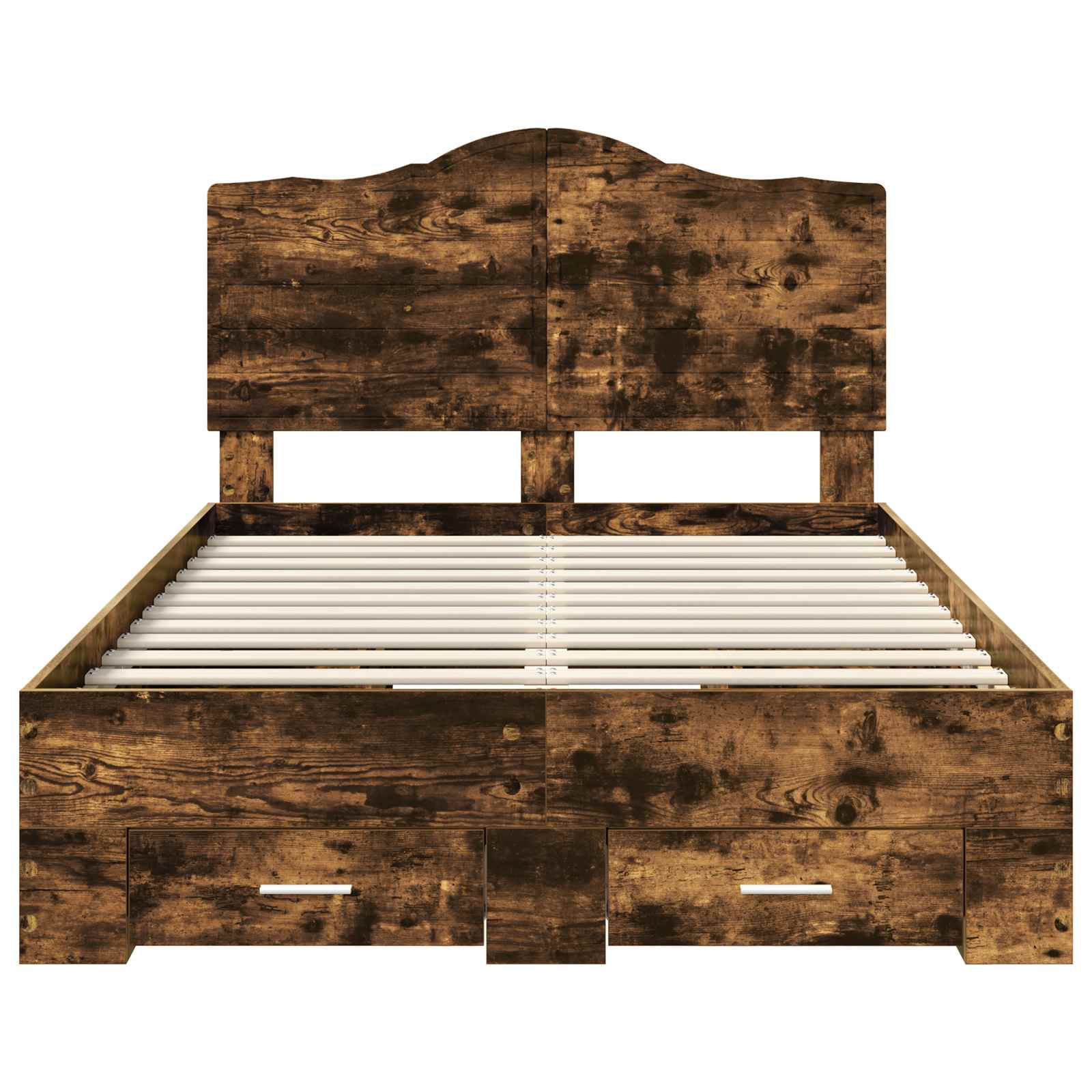 Sängram med huvudgavel Rökt ek 120 x 190 cm Konstruerat trä