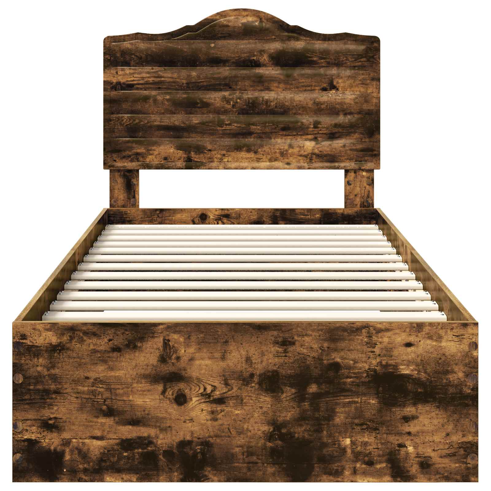 Sängram med huvudgavel Rökt ek 100 x 200 cm Konstruerat trä