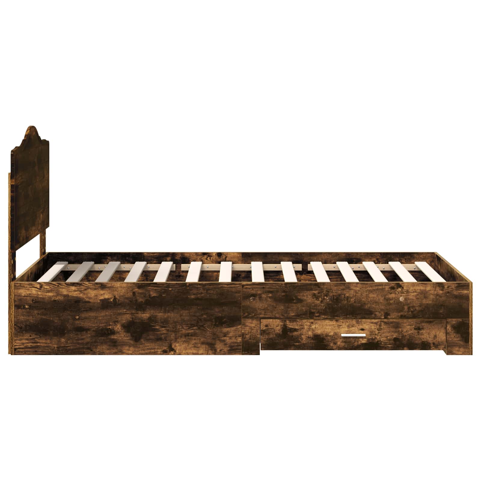 Sängram med huvudgavel Rökt ek 90 x 190 cm Konstruerat trä