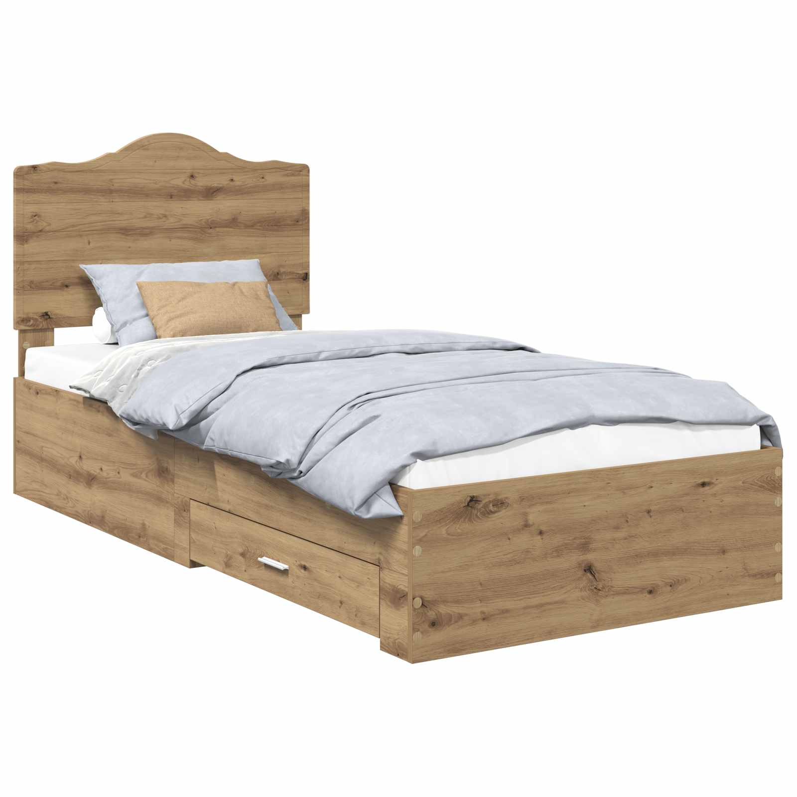 Sängram med huvudgavel Artisan Ek 90 x 190 cm Konstruerat trä