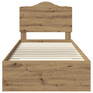 Sängram med huvudgavel Artisan Ek 90 x 190 cm Konstruerat trä