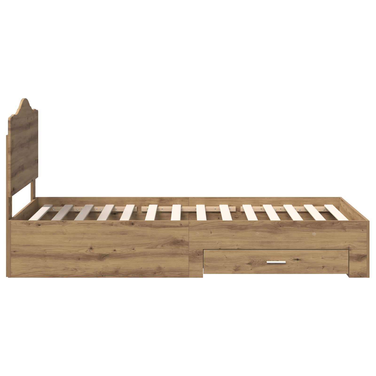 Sängram med huvudgavel Artisan Ek 90 x 190 cm Konstruerat trä