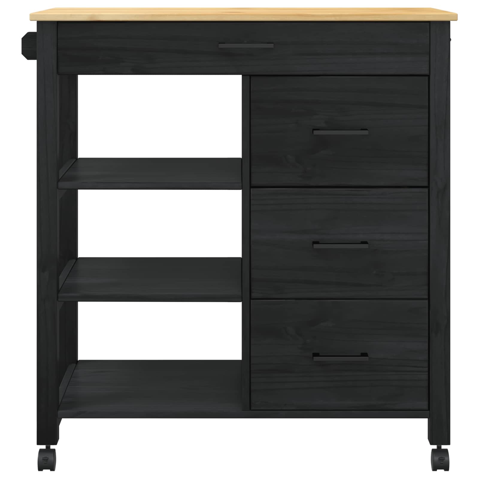 Köksvagn Svart 84 x 40 x 88,5 cm