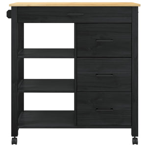 Köksvagn Svart 84 x 40 x 88,5 cm