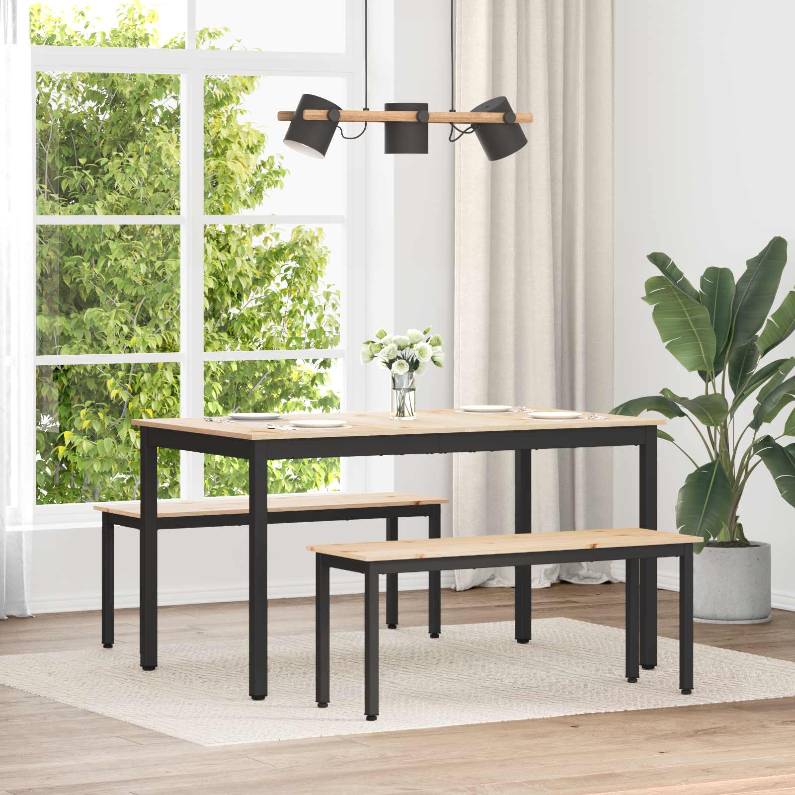 bänk Naturfärg 110 x 35 x 45 cm Massiv furu