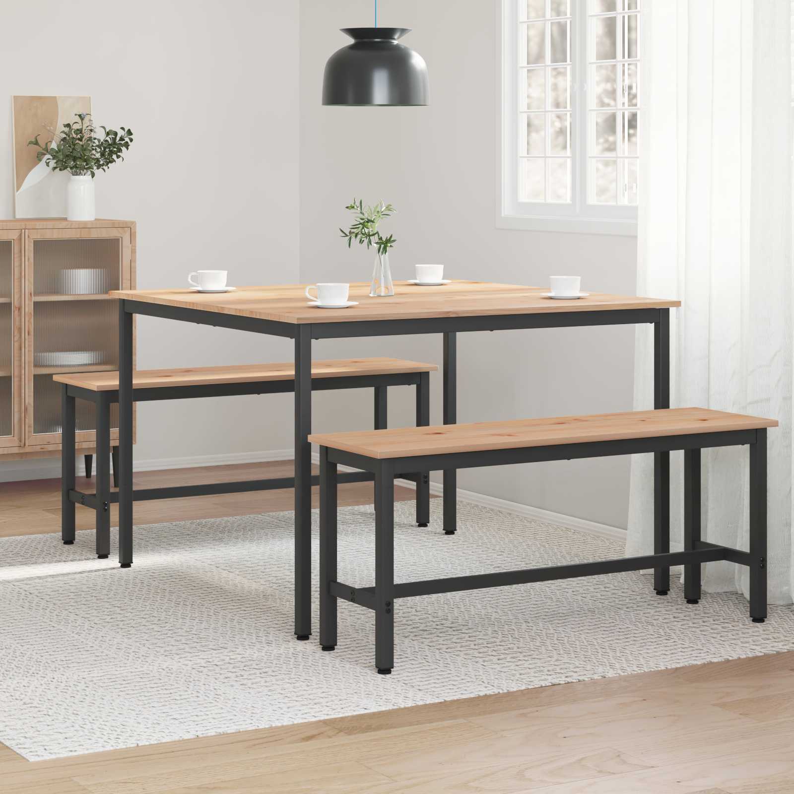 Matbord Naturfärg 110 x 110 x 75 cm Massiv furu