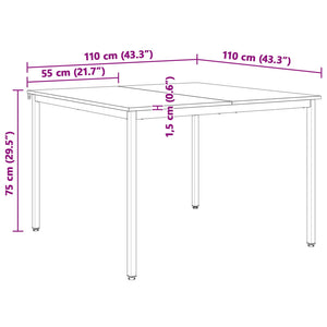 Matbord Naturfärg 110 x 110 x 75 cm Massiv furu