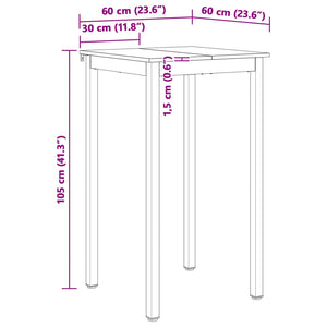 Barbord Naturfärg 60 x 60 x 105 cm Massiv furu