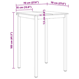 Barbord Naturfärg 110 x 55 x 105 cm Massiv furu
