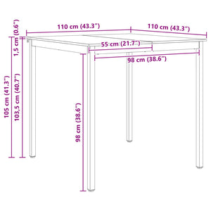 Barbord Naturfärg 110 x 55 x 105 cm Massiv furu