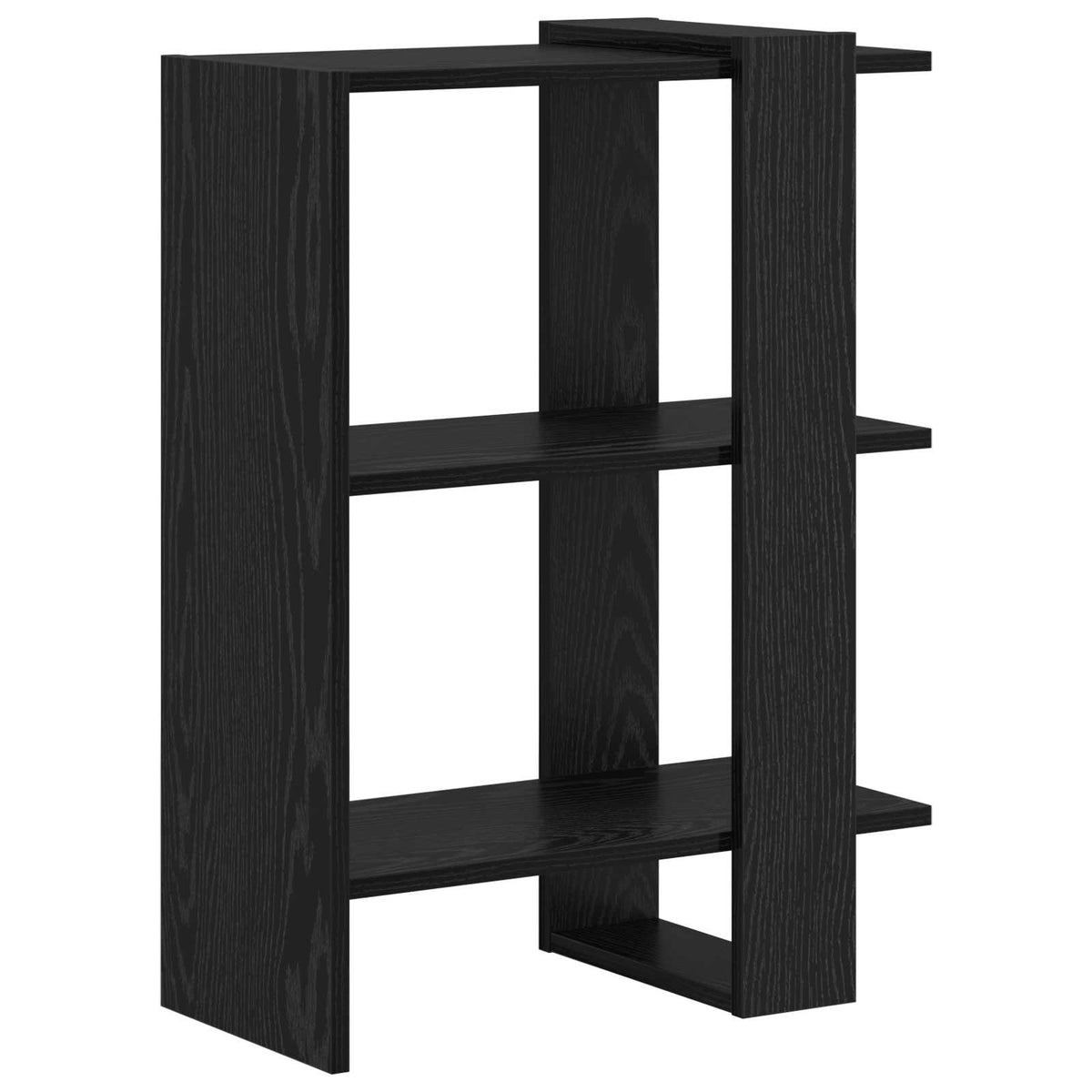 Hyllsystem 2 nivåer 52 x 25 x 71,5 cm Konstruerat trä Svart Ek