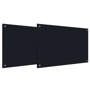 Köksplånbak 2 pcs Svart 90 x 50 cm härdat glas