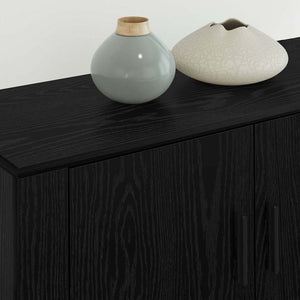 Väggmonterad TV-byrå Set 3 pcs Svart Ek 80 x 34,5 x 40 cm