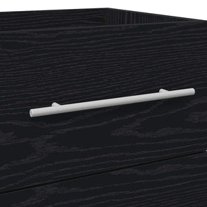 Badrumsskåp med handfat med låda Svart Ek 41 x 38,5 x 48 cm