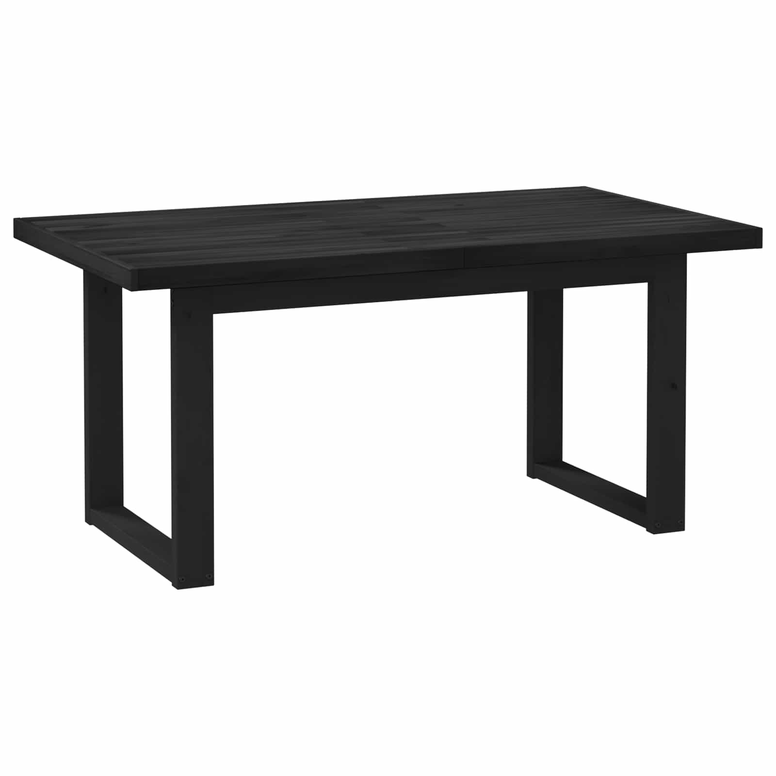 Matbord NOAIN 160 cm Massiv furu Svart Rektangulär