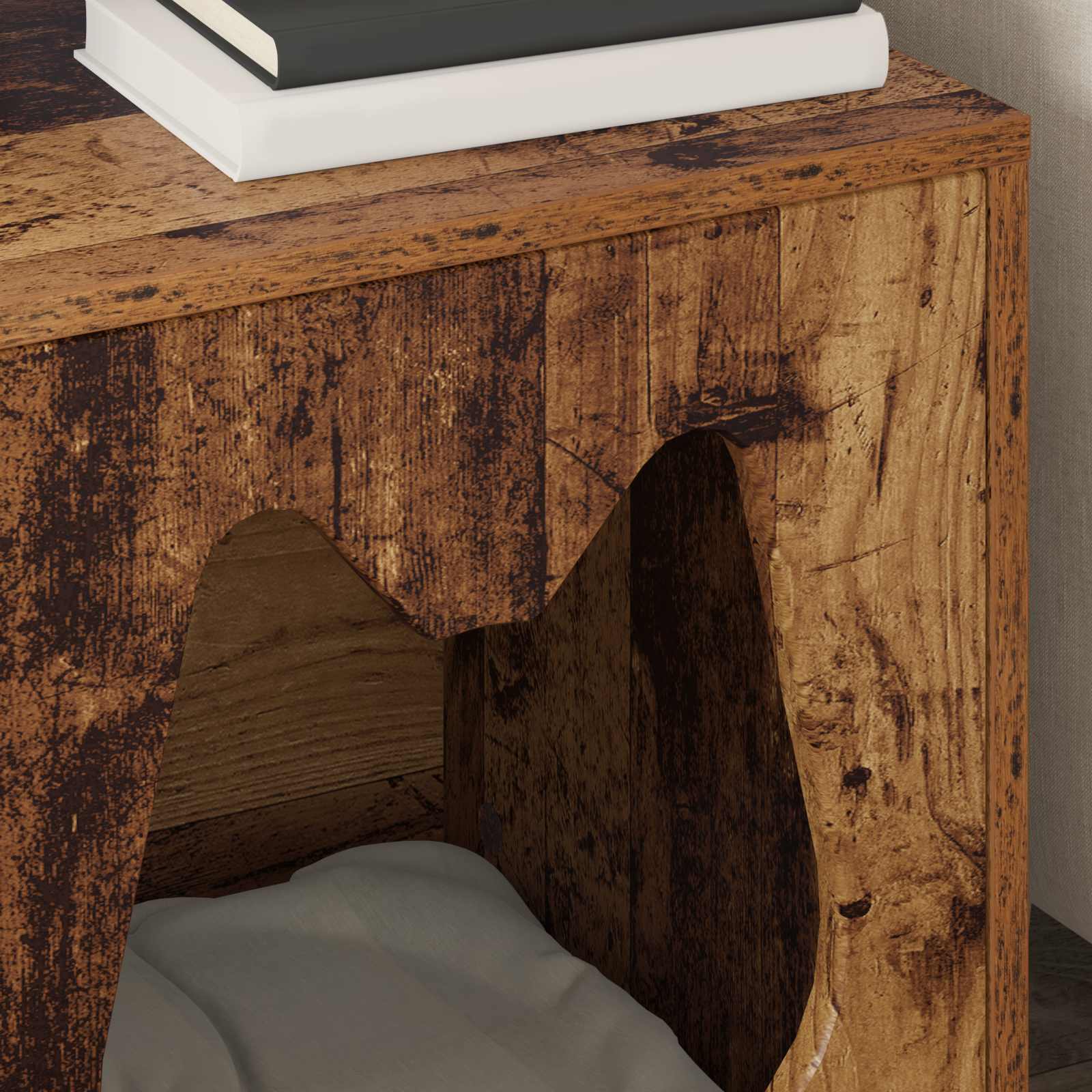 Katt hus Gammalt trä 42,5 x 40 x 53,5 cm Konstruerat trä