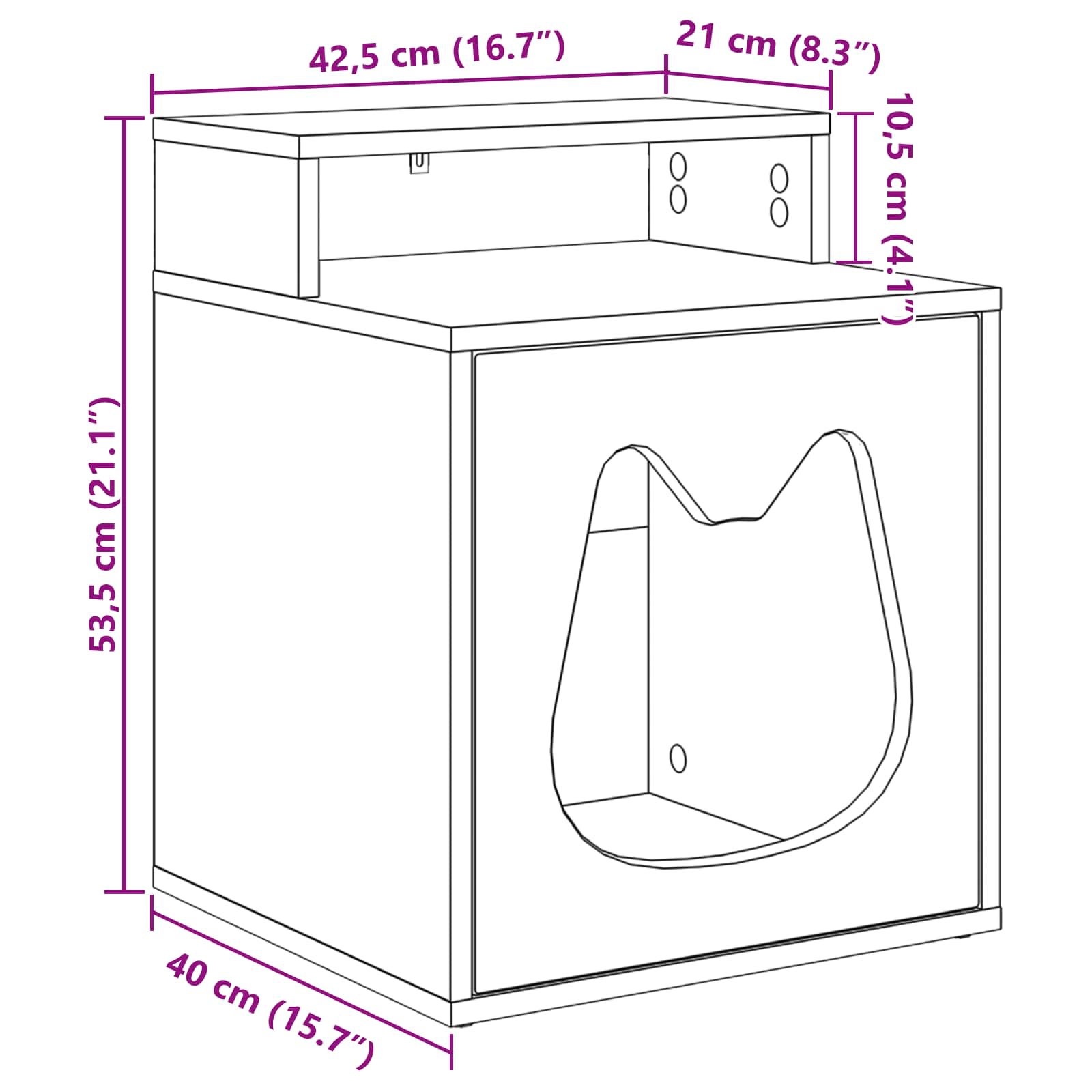 Katt hus Gammalt trä 42,5 x 40 x 53,5 cm Konstruerat trä