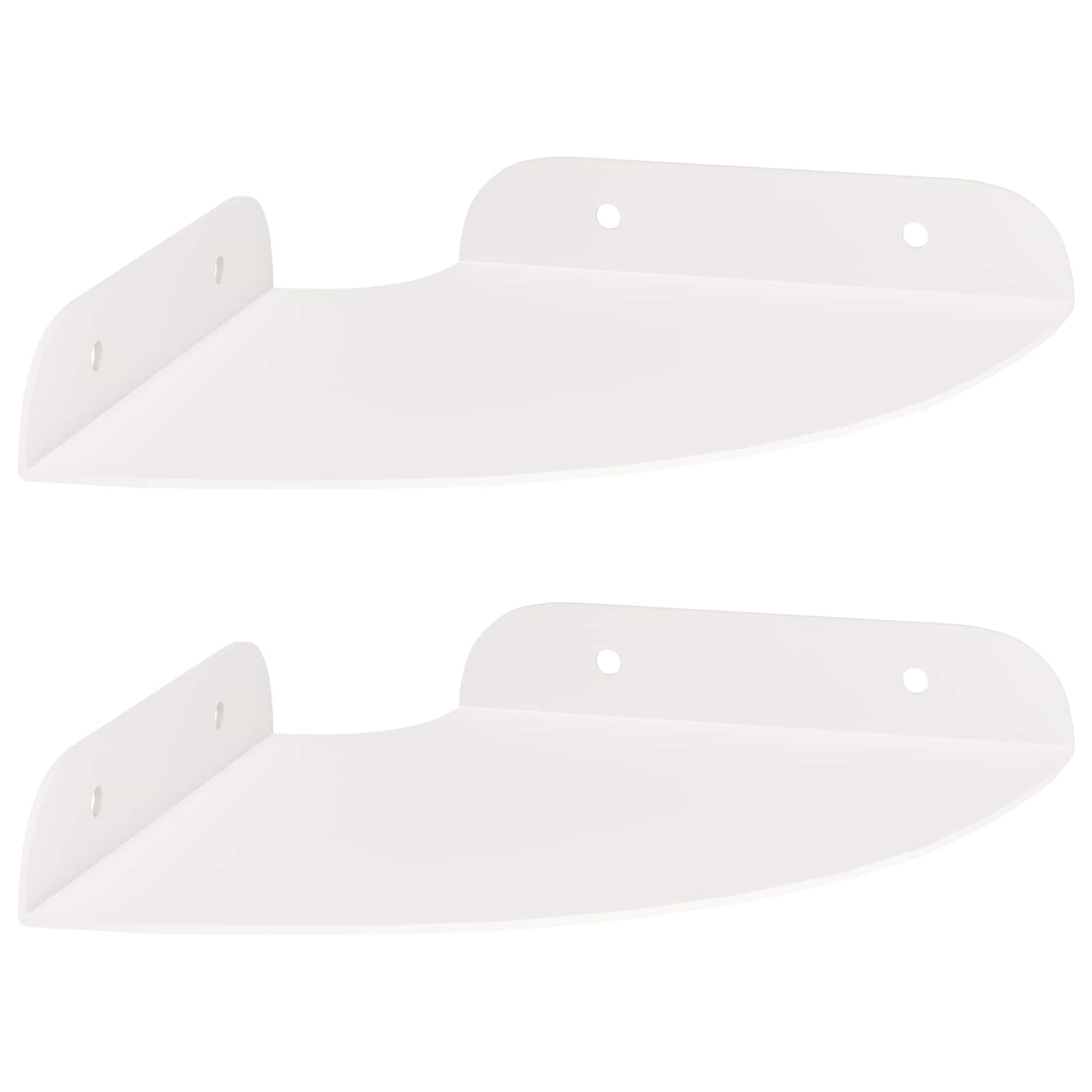 Hörn Flygande Hylla 2 st Vit 15 x 15 x 2 cm