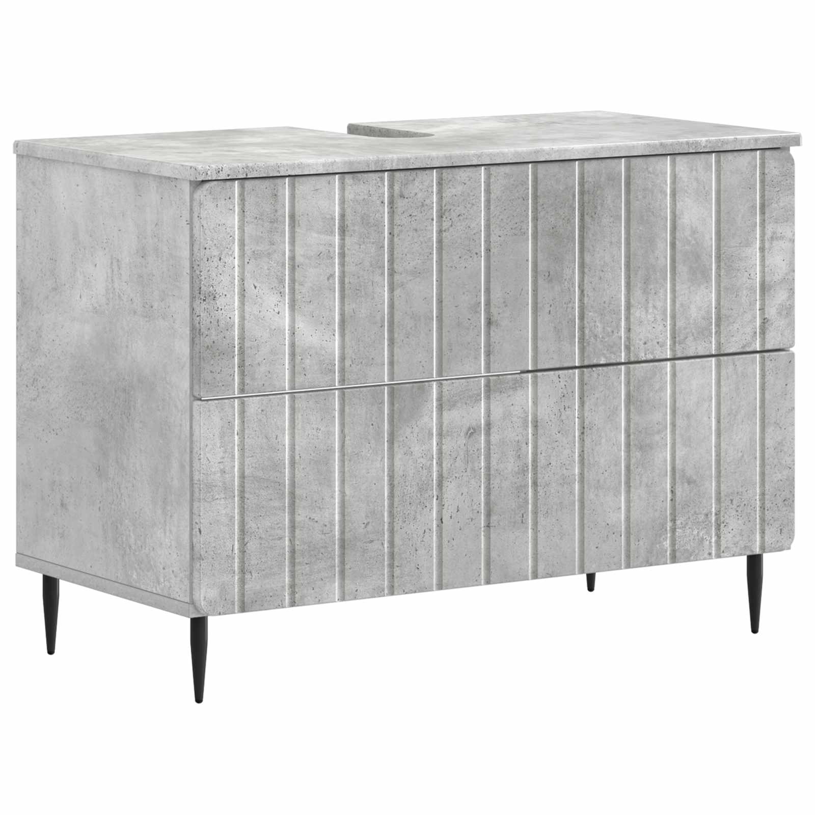 Badrumsskåp med handfat ZWOLLE Betonggrå 82 x 41 x 58,5 cm