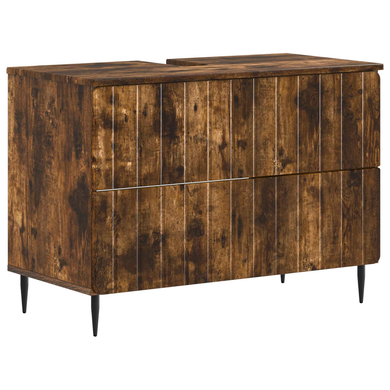 Badrumsskåp med handfat ZWOLLE Rökt ek 82 x 41 x 58,5 cm