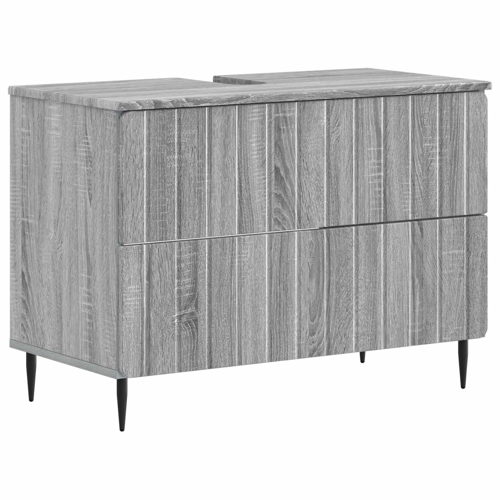Badrumsskåp med handfat ZWOLLE Grå Sonoma 82 x 41 x 58,5 cm
