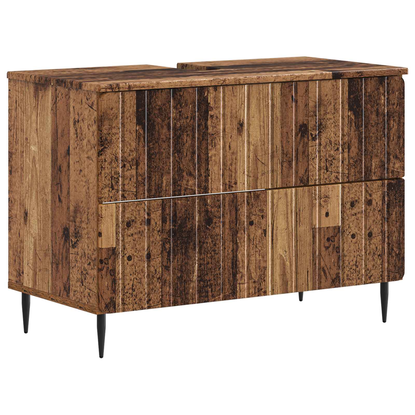 Badrumsskåp med handfat ZWOLLE Gammalt trä 82 x 41 x 58,5 cm