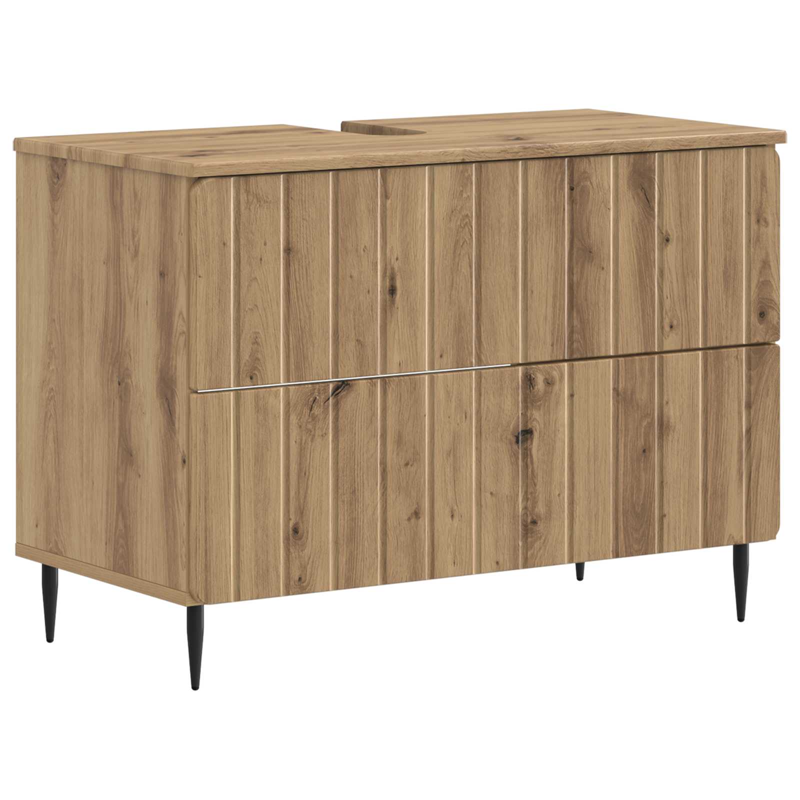 Badrumsskåp med handfat ZWOLLE Artisan-ek 82 x 41 x 58,5 cm