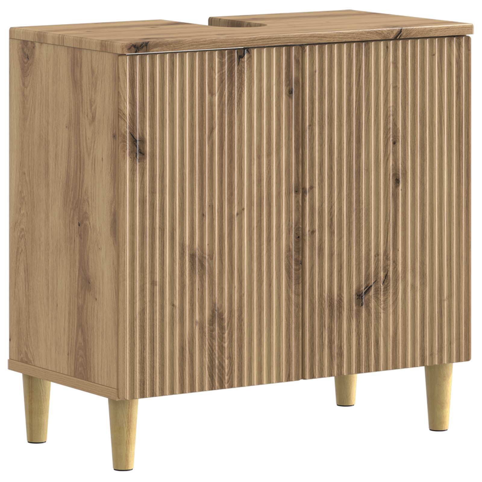 Badrumsskåp med handfat ARNHEM Artisan-ek 59,5 x 31,5 x 59 cm
