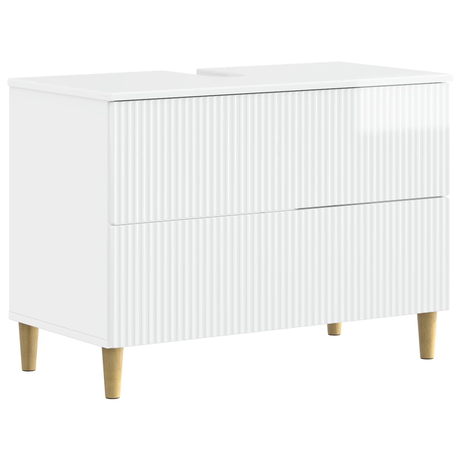 Badrumsskåp med handfat ARNHEM Vit högglans 82 x 41 x 59 cm