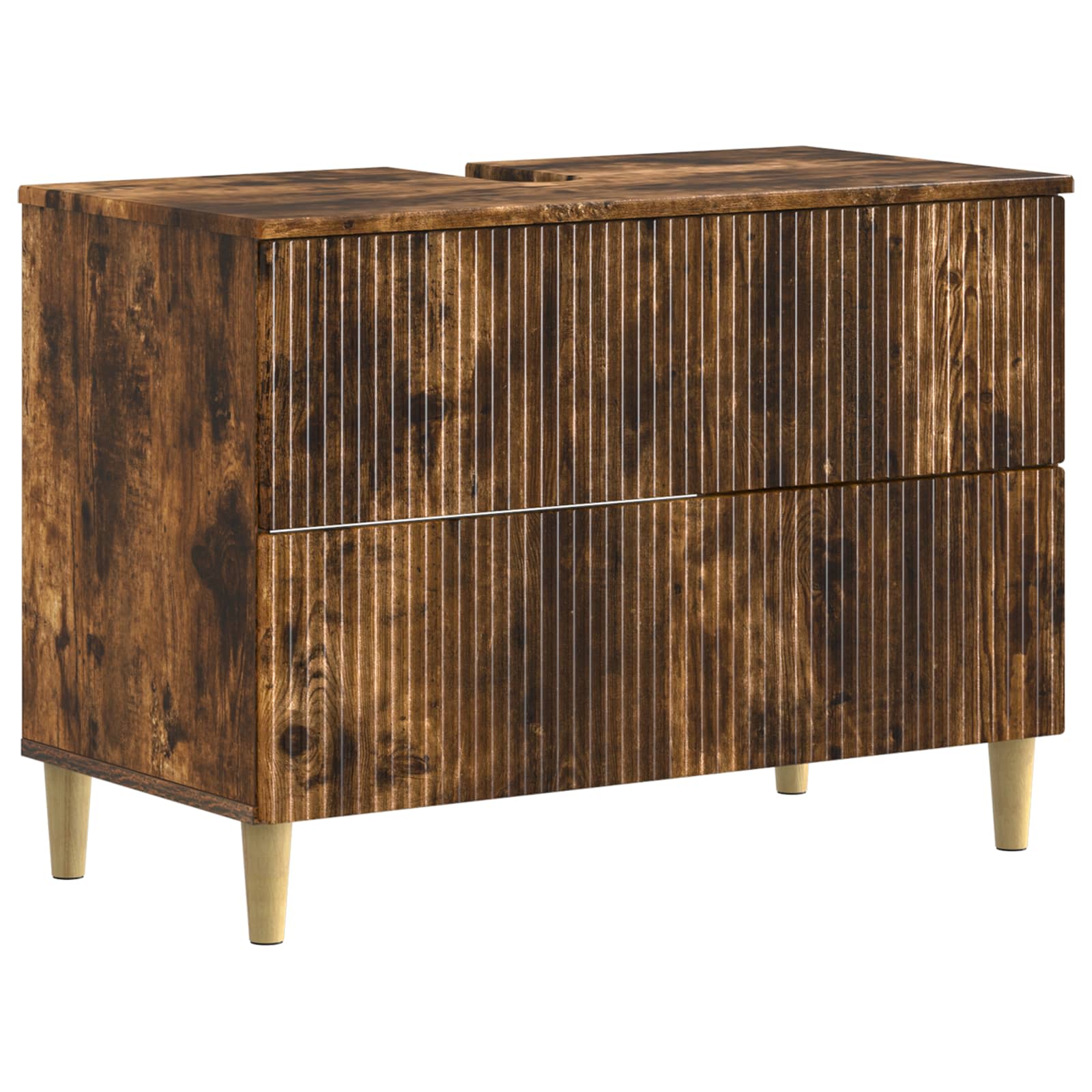 Badrumsskåp med handfat ARNHEM Rökt ek 82 x 41 x 59 cm