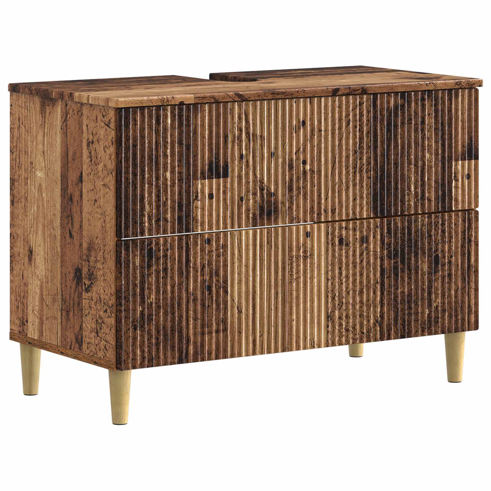 Badrumsskåp med handfat ARNHEM Gammalt trä 82 x 41 x 59 cm