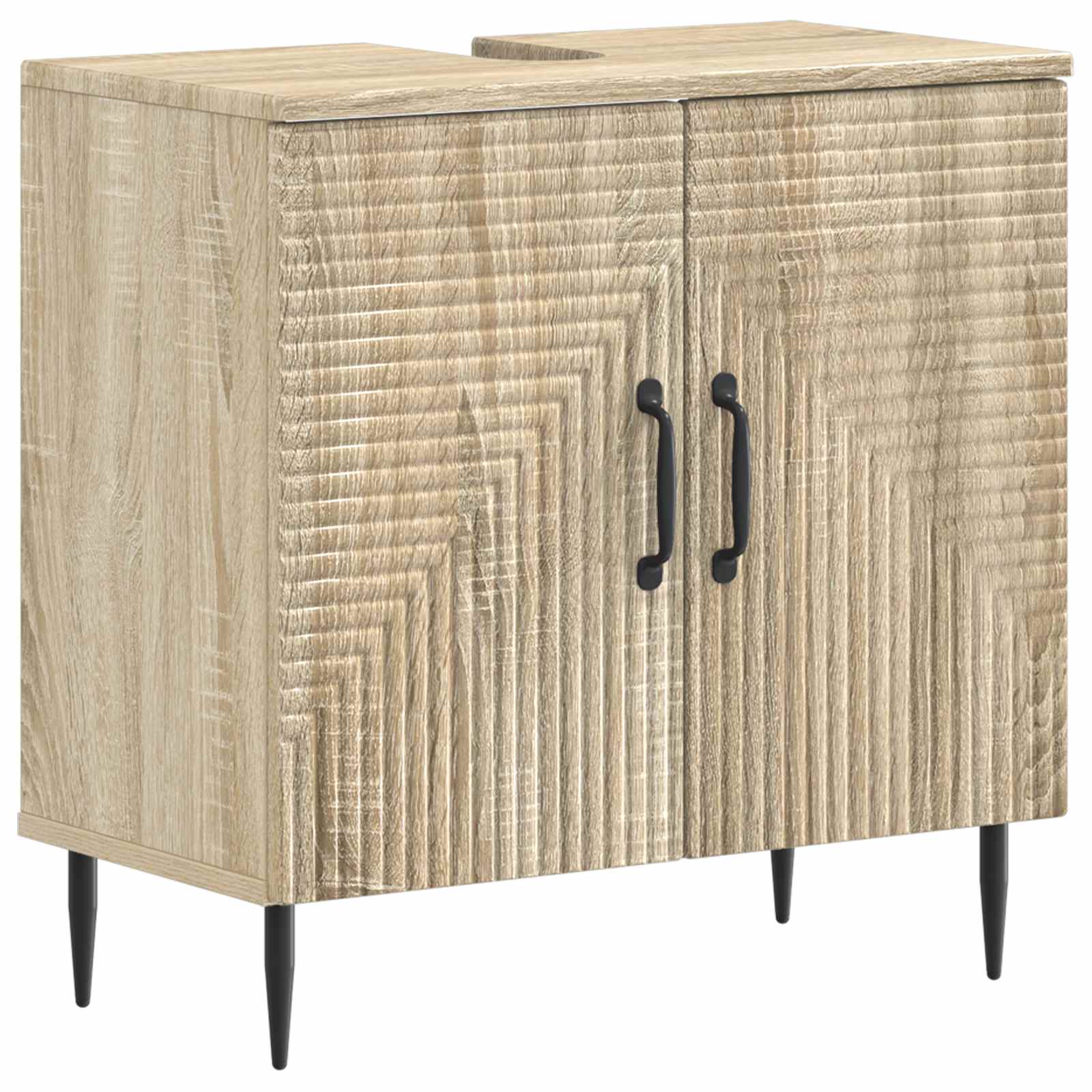 Badrumsskåp med handfat HAARLEM Sonoma-ek 59,5 x 31,5 x 59 cm