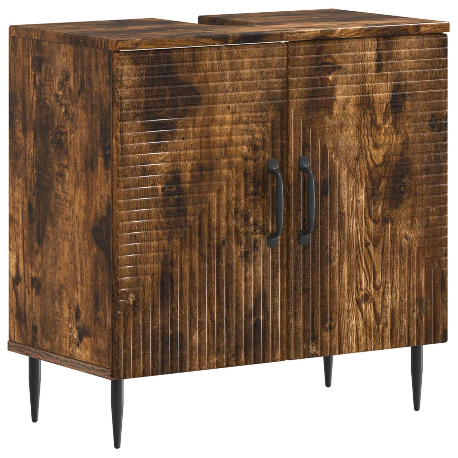 Badrumsskåp med handfat HAARLEM Rökt ek 59,5 x 31,5 x 59 cm