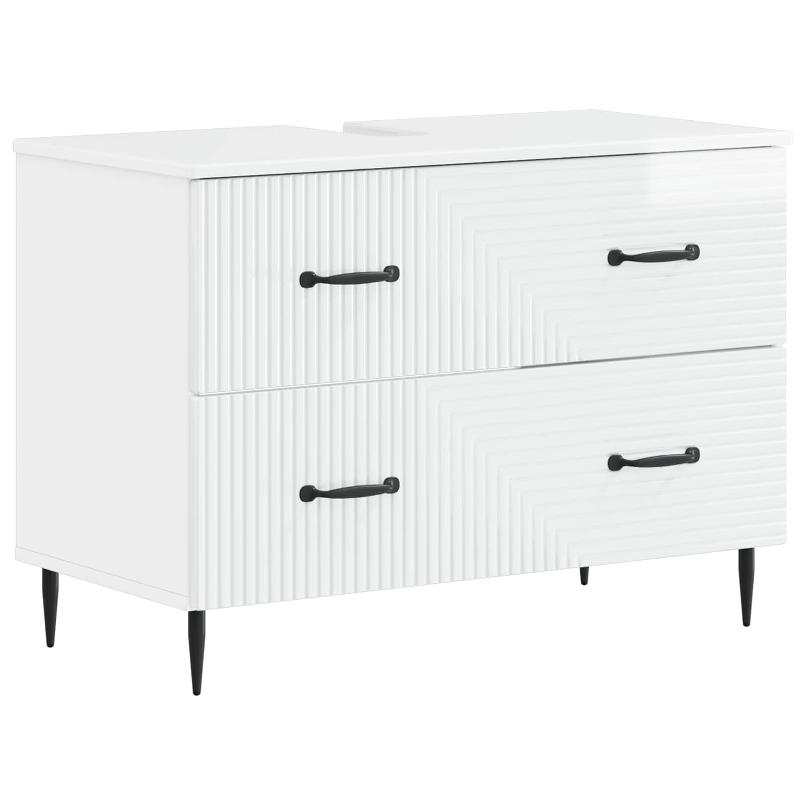 Badrumsskåp med handfat HAARLEM Vit högglans 82 x 41 x 58,5 cm
