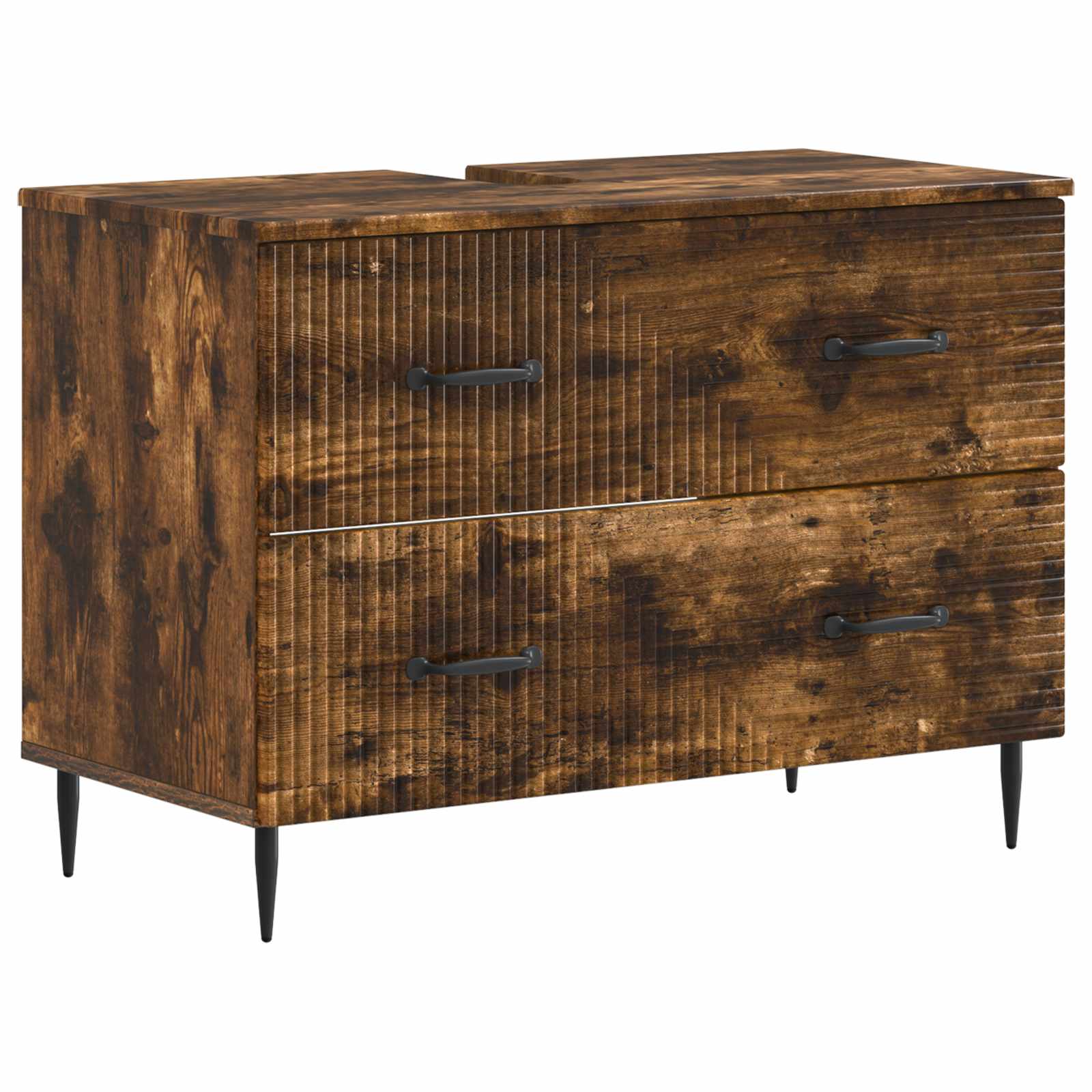 Badrumsskåp med handfat HAARLEM Rökt ek 82 x 41 x 58,5 cm