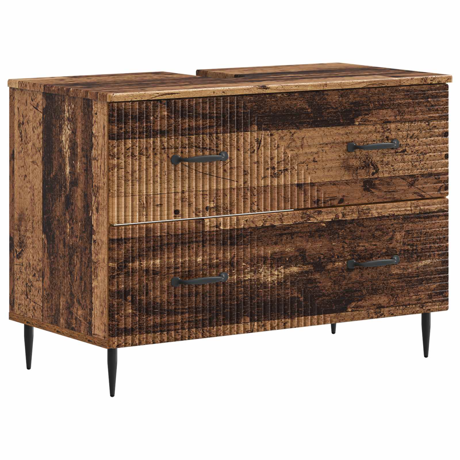Badrumsskåp med handfat HAARLEM Gammalt trä 82 x 41 x 58,5 cm