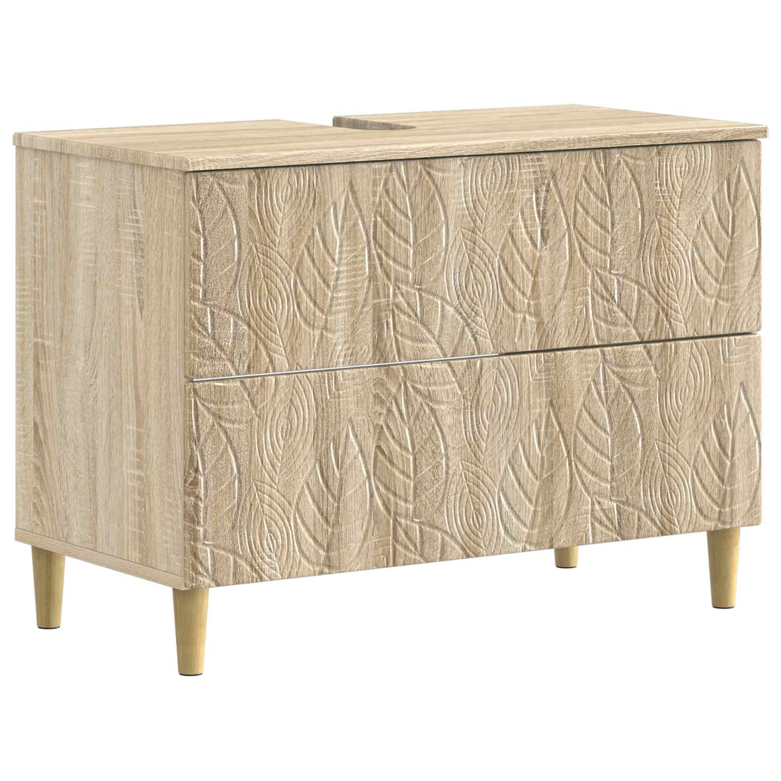 Badrumsskåp med handfat DELFT Sonoma-ek 82 x 41 x 59 cm