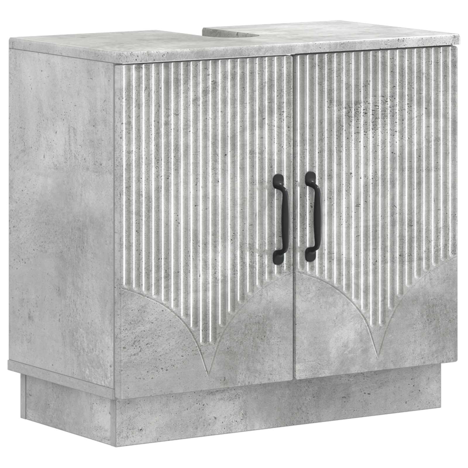 Badrumsskåp med handfat HOORN Betonggrå 59,5 x 31,5 x 56 cm