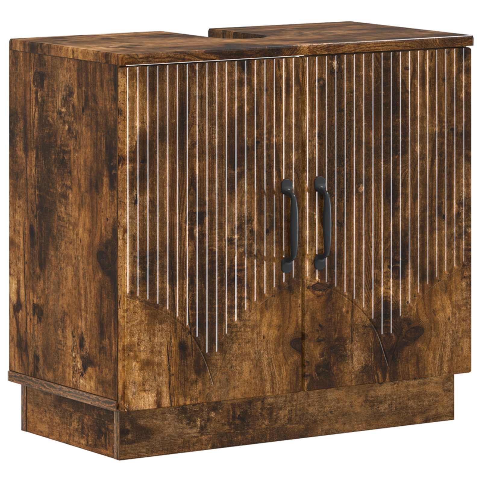 Badrumsskåp med handfat HOORN Rökt ek 59,5 x 31,5 x 56 cm