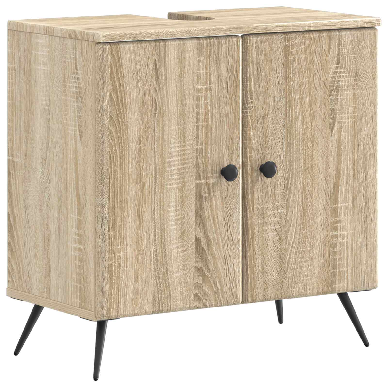 Badrumsskåp med handfat BREDA Sonoma-ek 59,5 x 31,5 x 59 cm
