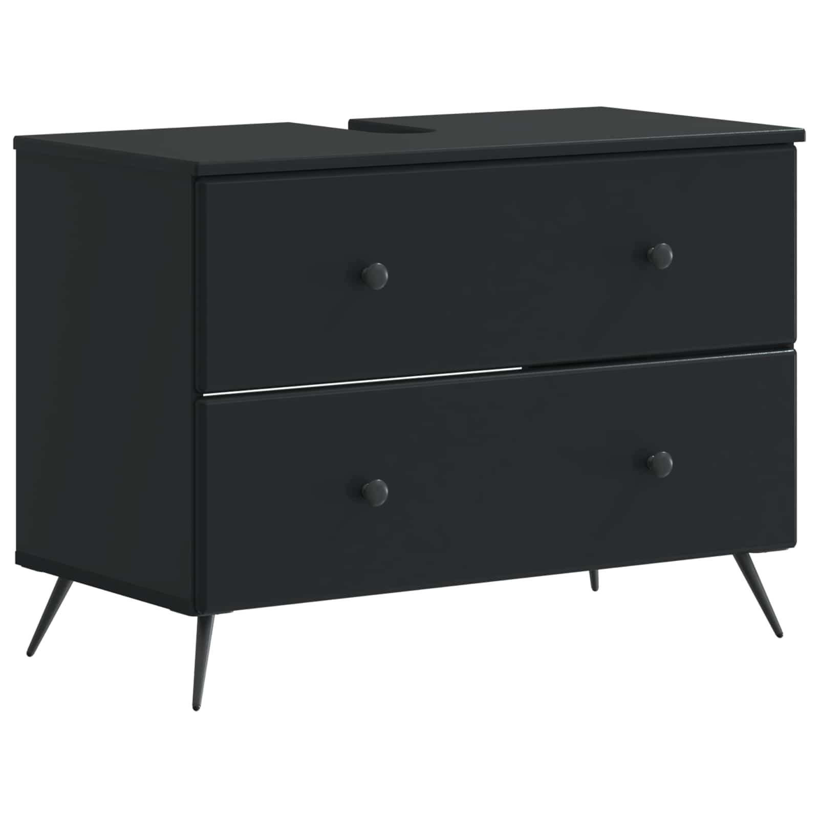 Badrumsskåp med handfat BREDA Svart 82 x 41 x 59 cm