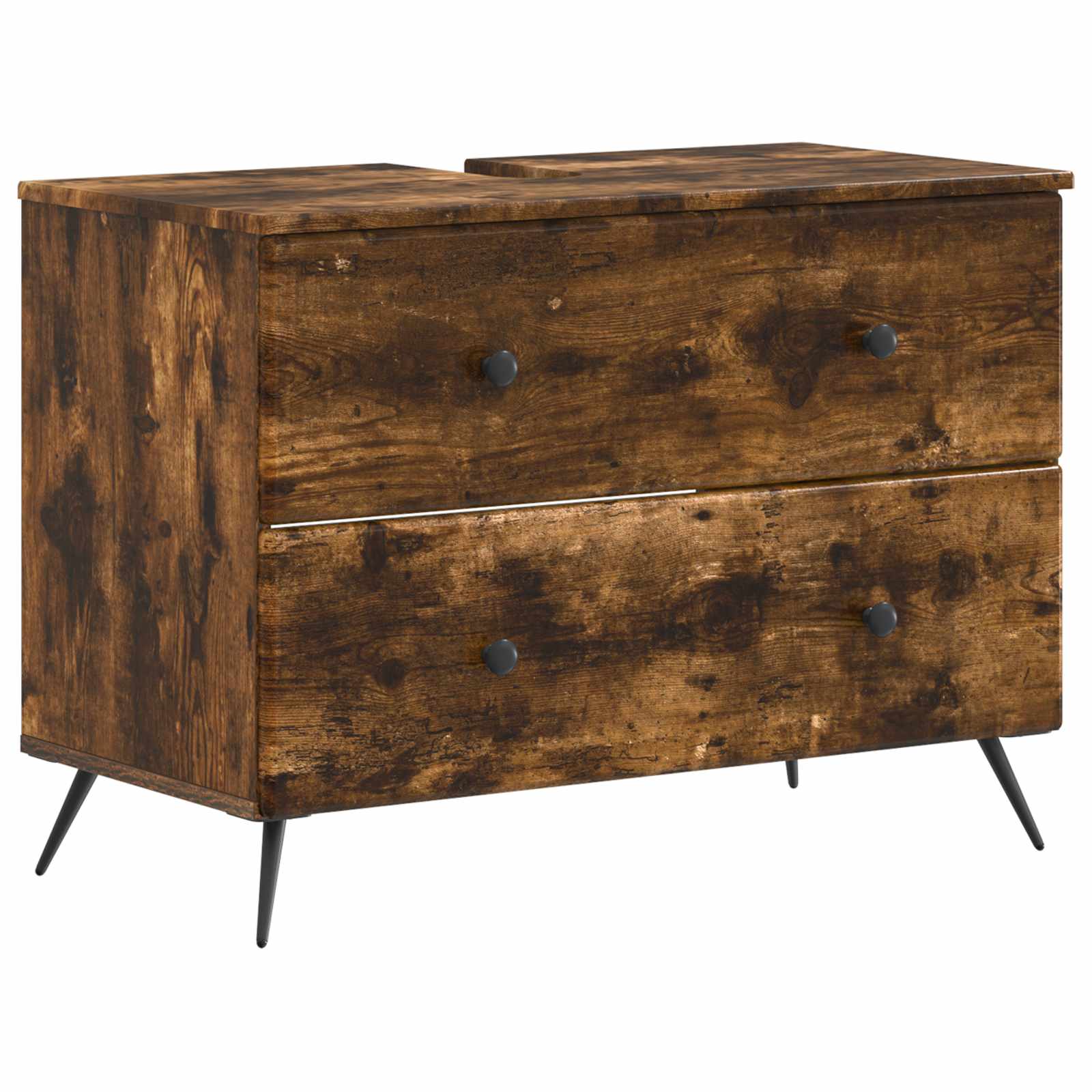 Badrumsskåp med handfat BREDA Rökt ek 82 x 41 x 59 cm