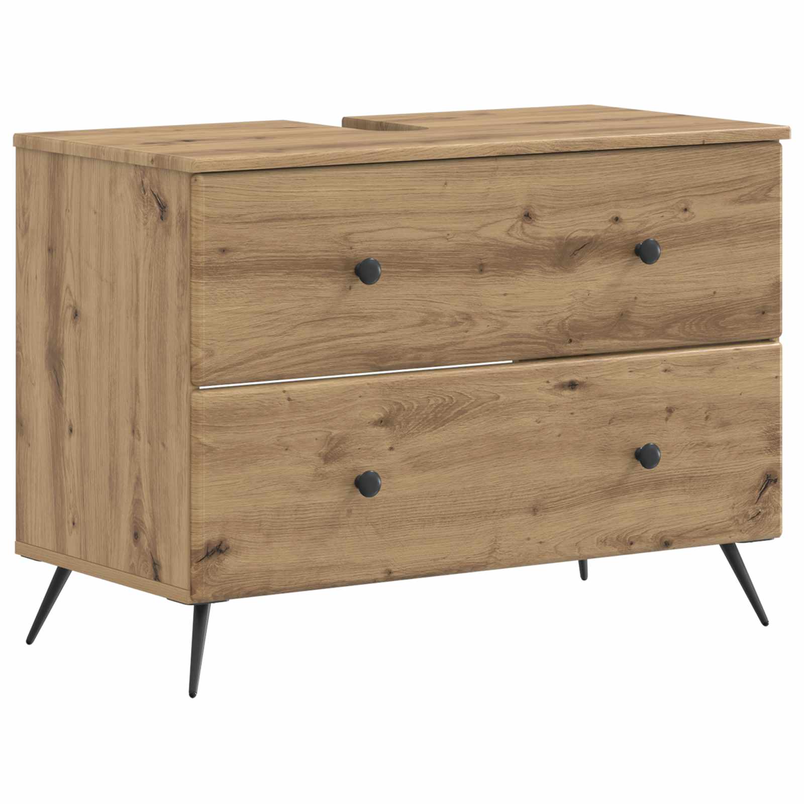 Badrumsskåp med handfat BREDA Artisan-ek 82 x 41 x 59 cm